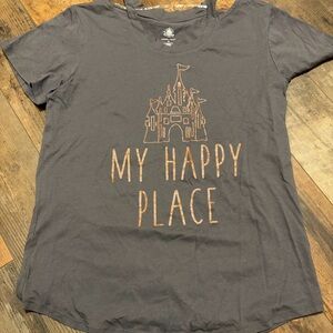 Women’s Walt Disney Parks gray My Happy Place castle short sleeve shirt size m